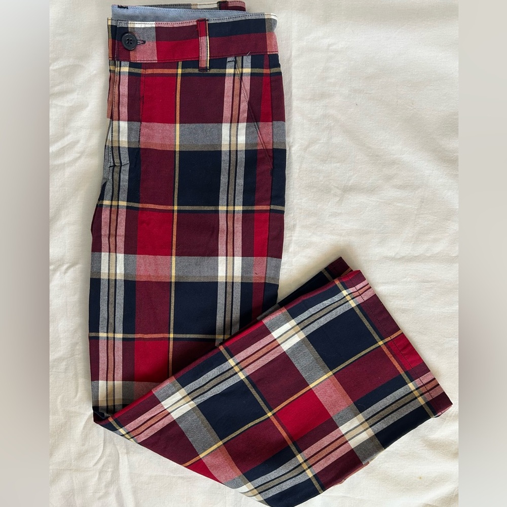 Janie and Jack red and blue tartan plaid pants